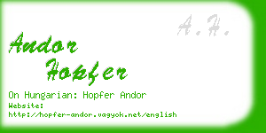 andor hopfer business card